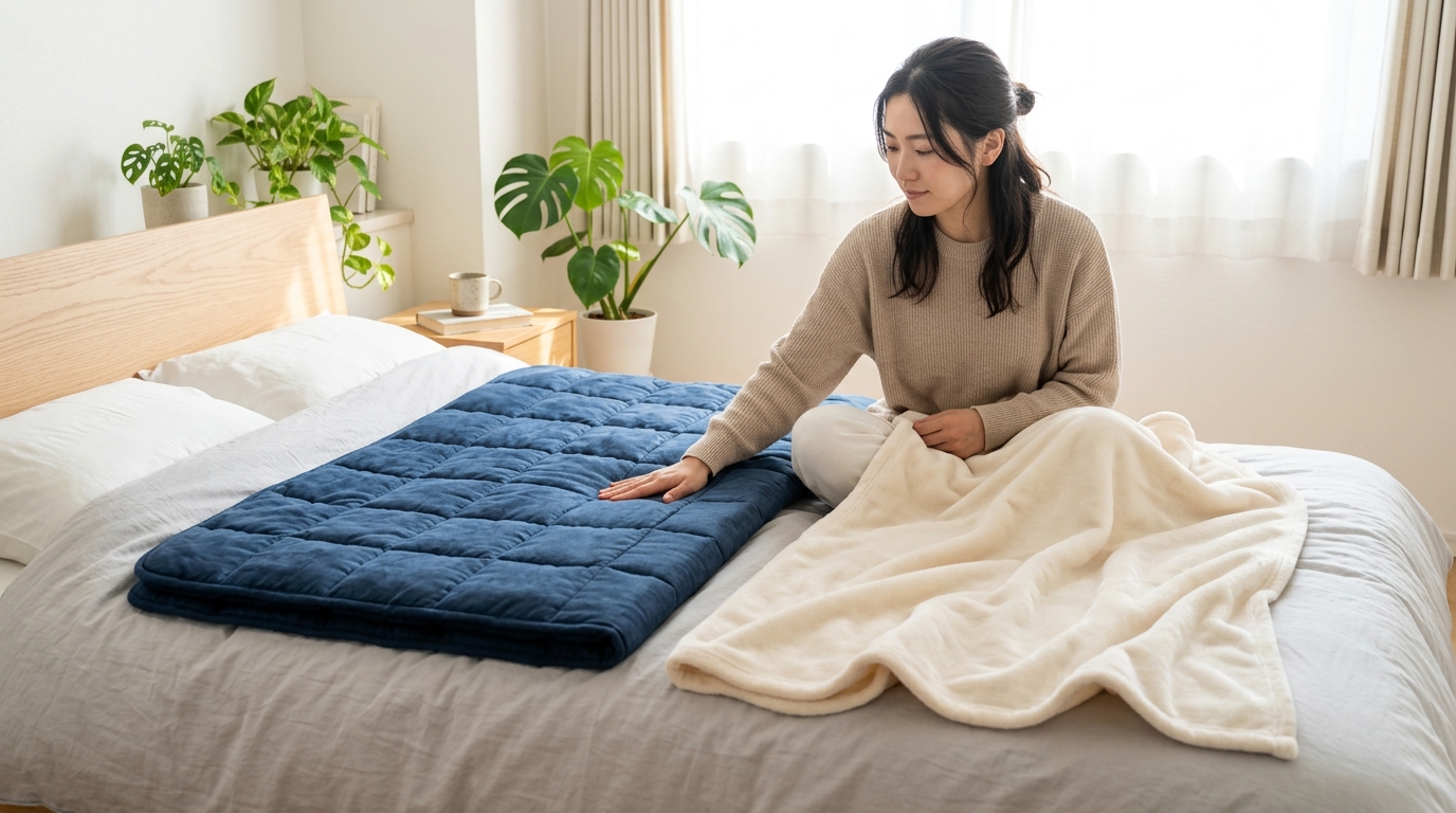 加重ブランケットと普通の毛布の違いは？重さや選び方を解説