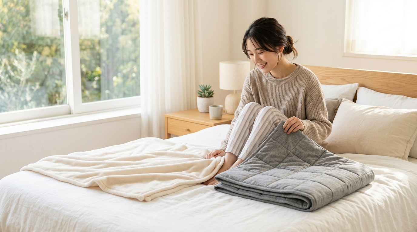 加重ブランケットと普通の毛布の違いは？重さや選び方を解説