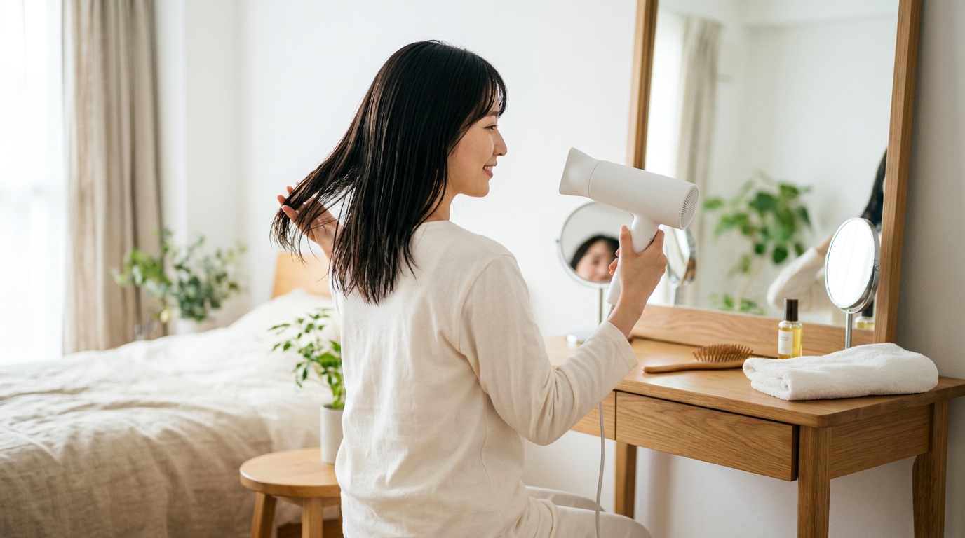 寝起きの髪がパサパサになる原因は？朝の対策と夜にできる予防法